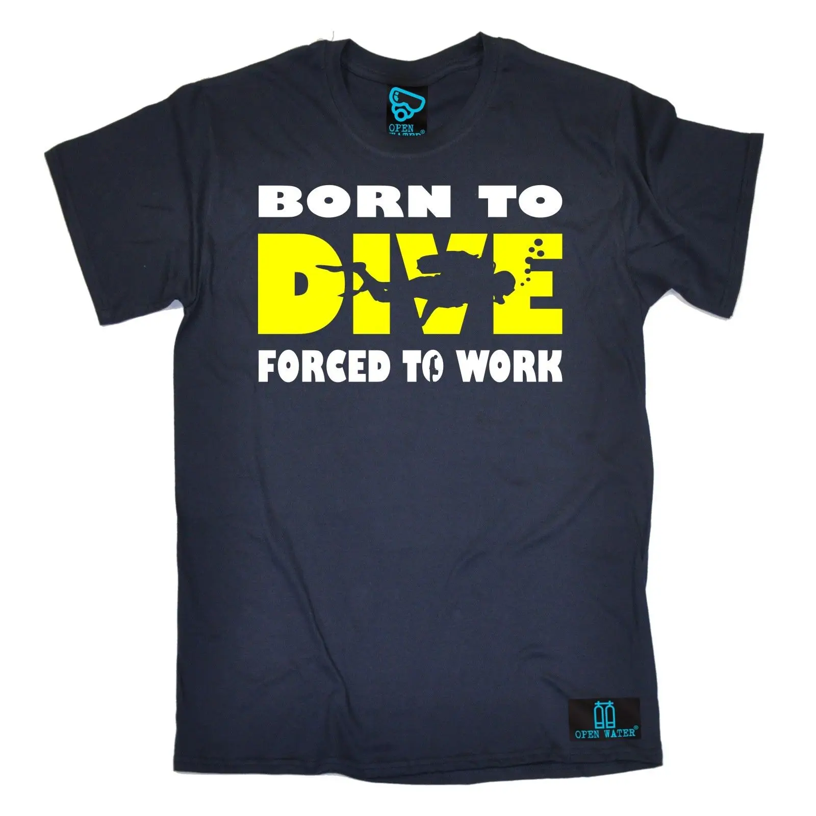 Футболка с надписью Born To Dive forced work Подводное плавание аквалангом забавный