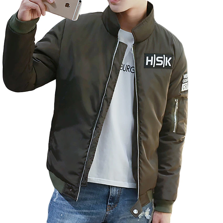 Stylein Мужчины Зимняя Куртка Бомбардировщика Пальто Повседневная Бейсбол Молния