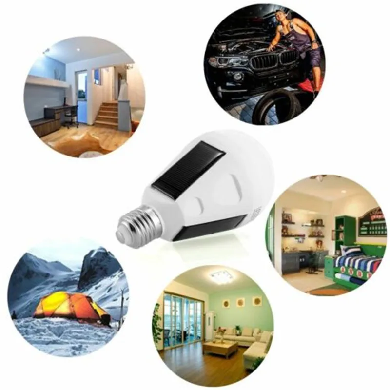 Уличная Солнечная лампа Батарея светодиодный аварийной сигнализации E27 7 Вт 12 85 В