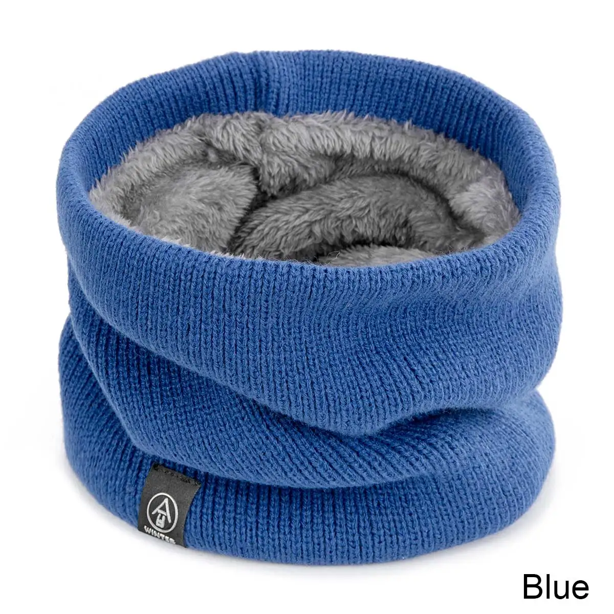 blue Модный зимний шарф для женщин, детский шарф для мальчика, девочки уплотненная шерсть шарфы-снуды, шарф женский, хлопок, унисекс, Прямая поставка - Цвет: blue