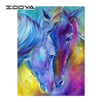 zooya diamond embroidery 5d diy diamond painting color two horses couples diamond painting cross stitch rhinestone mosaic bk95