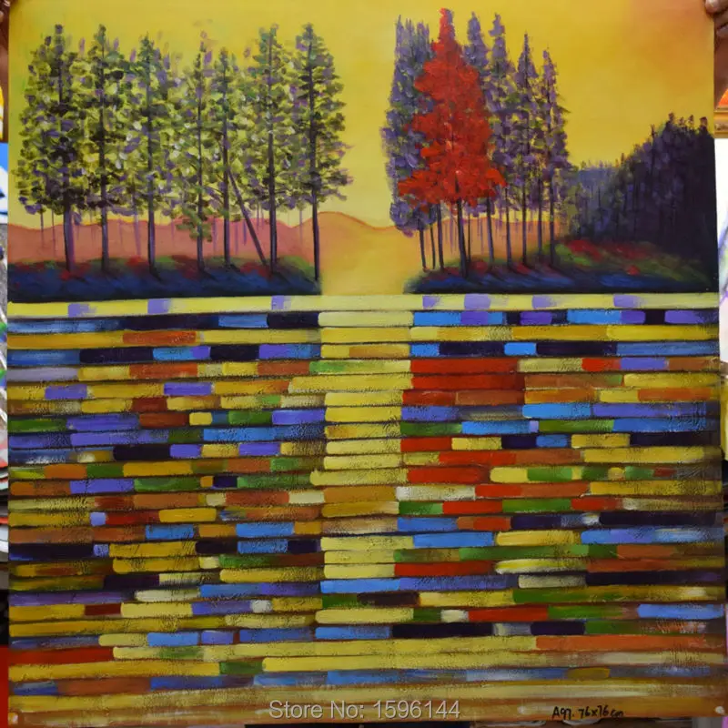 

Oil Painting on Canvas Hand made Landscape Abstract Trees Wall art Picture for living room Modern Decorative canvas painting