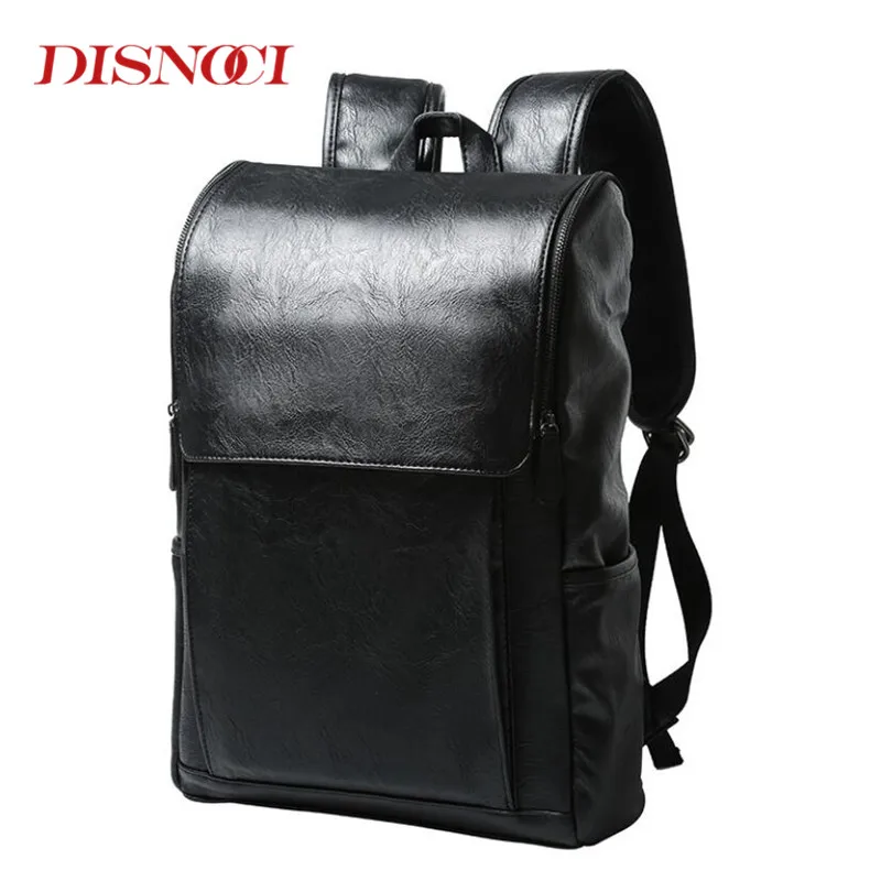 

Рюкзак мужской из искусственной кожи для ноутбука 14 дюймов, модная Студенческая Повседневная сумка с USB-зарядкой, школьный ранец для мальчи...
