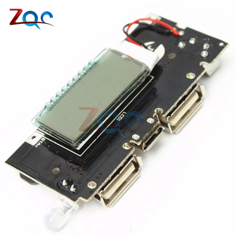 ЖК-дисплей Дисплей Dual USB 5V 1A 2.1A 18650 Литий Батарея Зарядное устройство защиты борту