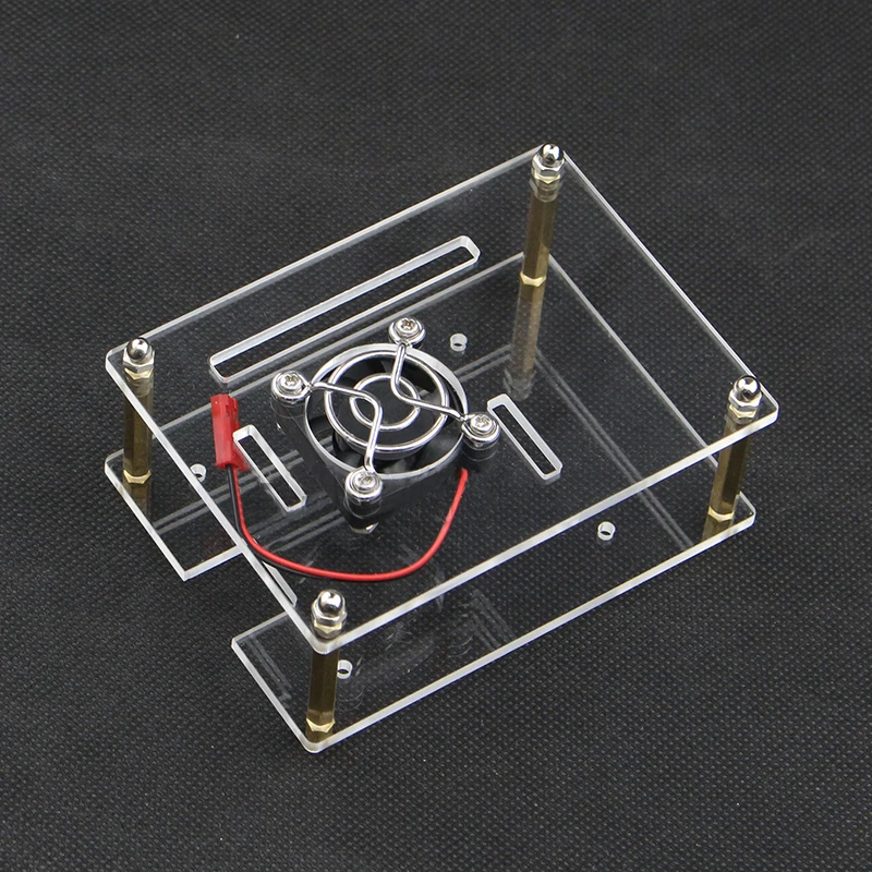 Raspberry Pi 4 акриловый чехол с охлаждающим вентилятором Прозрачный для pi Модель B