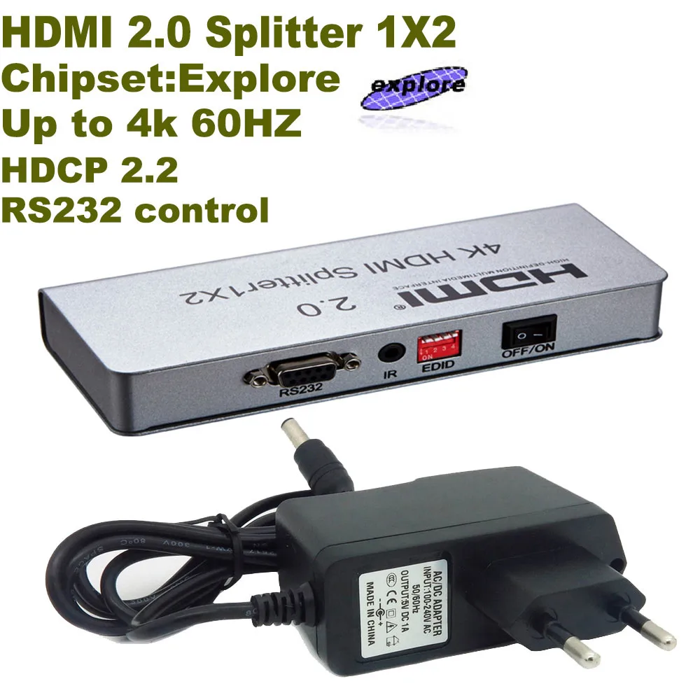 HDMI разветвитель 2 0 4 K 60 HZ коммутатор сплиттера HDCP2.2 k X K/60 Гц 1080 P с адаптером питания
