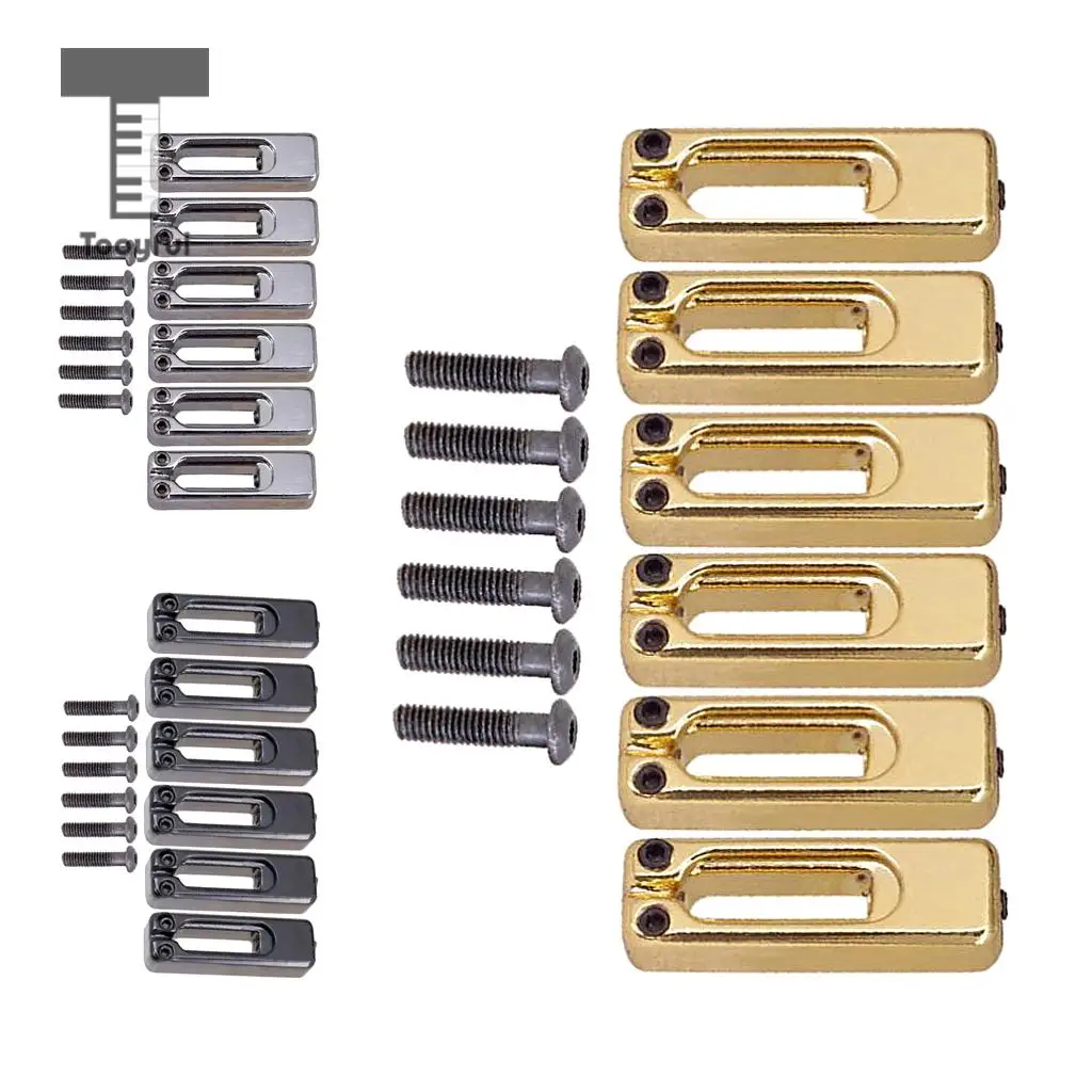 6pcs Electric Guitar Tremolo Bridge Saddles with Screws for Parts | Спорт и развлечения