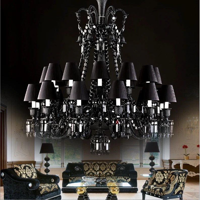 Бесплатная доставка большая люстра lustre light Villa античное черное стекло