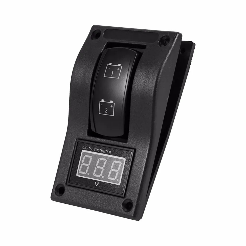 1 шт. 12 В RV морской катер вольтметр светодиодный двойной батареи тестовая панель