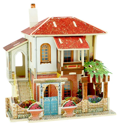 Turkish Villa 24 стиля Diy деревянный дом для кукол миниатюрная домашняя модель головоломка игрушка кукольный дом мебель аксессуары игрушка подарок для детей - Цвет: Turkish Villa