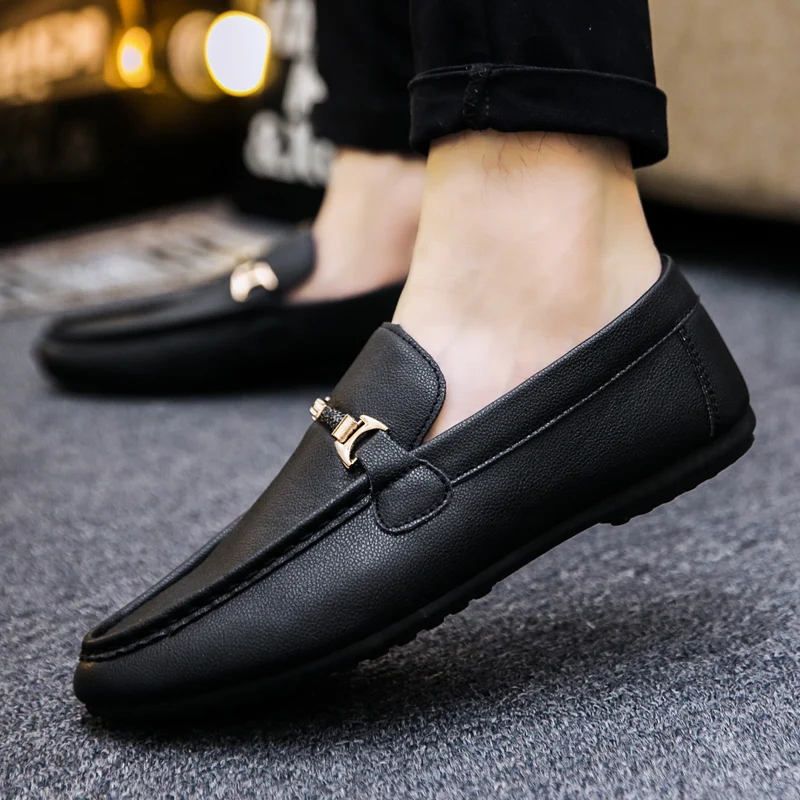 Мужская повседневная обувь кожаные мокасины лоферы модная удобная Chaussures мужские