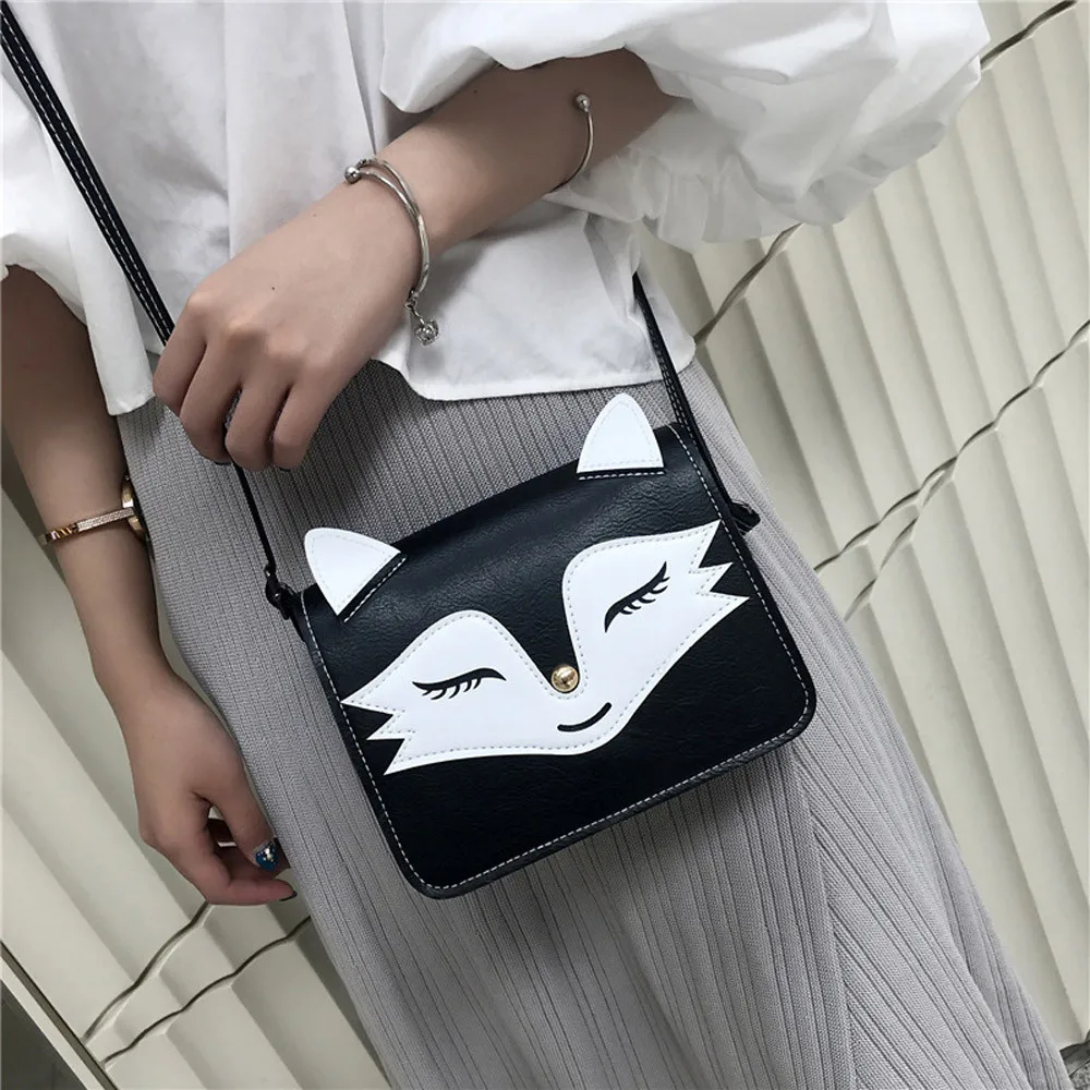 Aelicy женские кожаные сумки с принтом лисы на плечо для женщин 2020 bolsa feminina Прямая