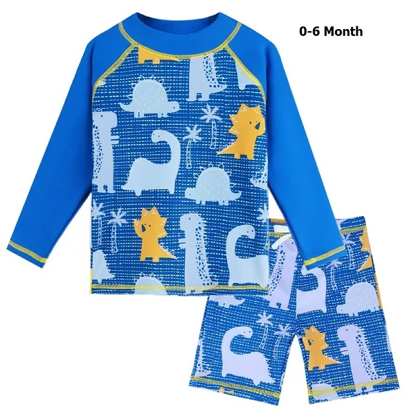 S299 dinosaur 0-6M BAOHULU UPF50+ Детские купальники детский купальник с динозавром из мультфильма купальный костюм из двух предметов для мальчиков купальники для малышей - Цвет: S299 dinosaur 0-6M