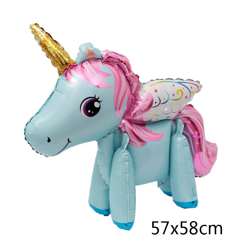 1pc 1 шт 3D DIY CuteRainbow фольгированные шары розовый синий фиолетовый стоячие шары Свадебные украшения для дня рождения Детские игрушки - Цвет: 1pc