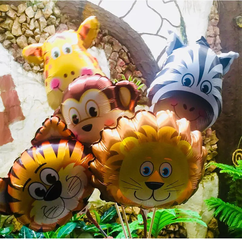 Для вечеринки в стиле сафари Декор Babyshower воздушный шар сафари воздушные шарики набор фольги воздушные шарики в виде животных Джунгли/гелий День рождения животных баннер/торт топперы