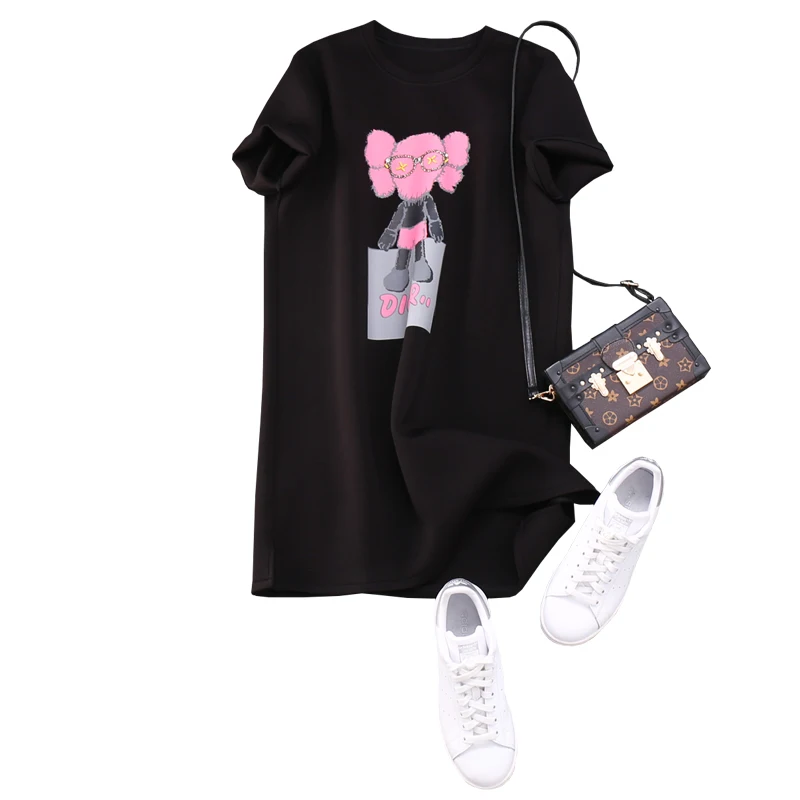 Женское платье с коротким рукавом весеннее Платье До Колена С О образным вырезом