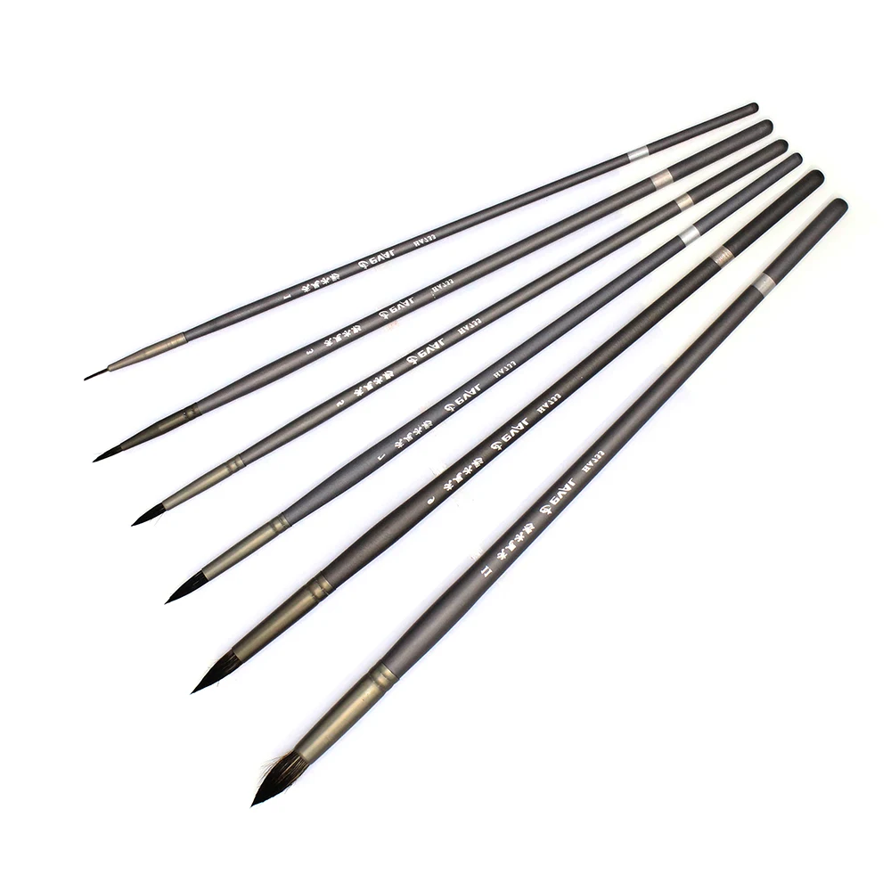 

6 pcs Professional Set Squirrel Hair Round Pointed Artist Paintbrush Pen Gouache Oil Painting Art Supplies For Acrylic Art Brush