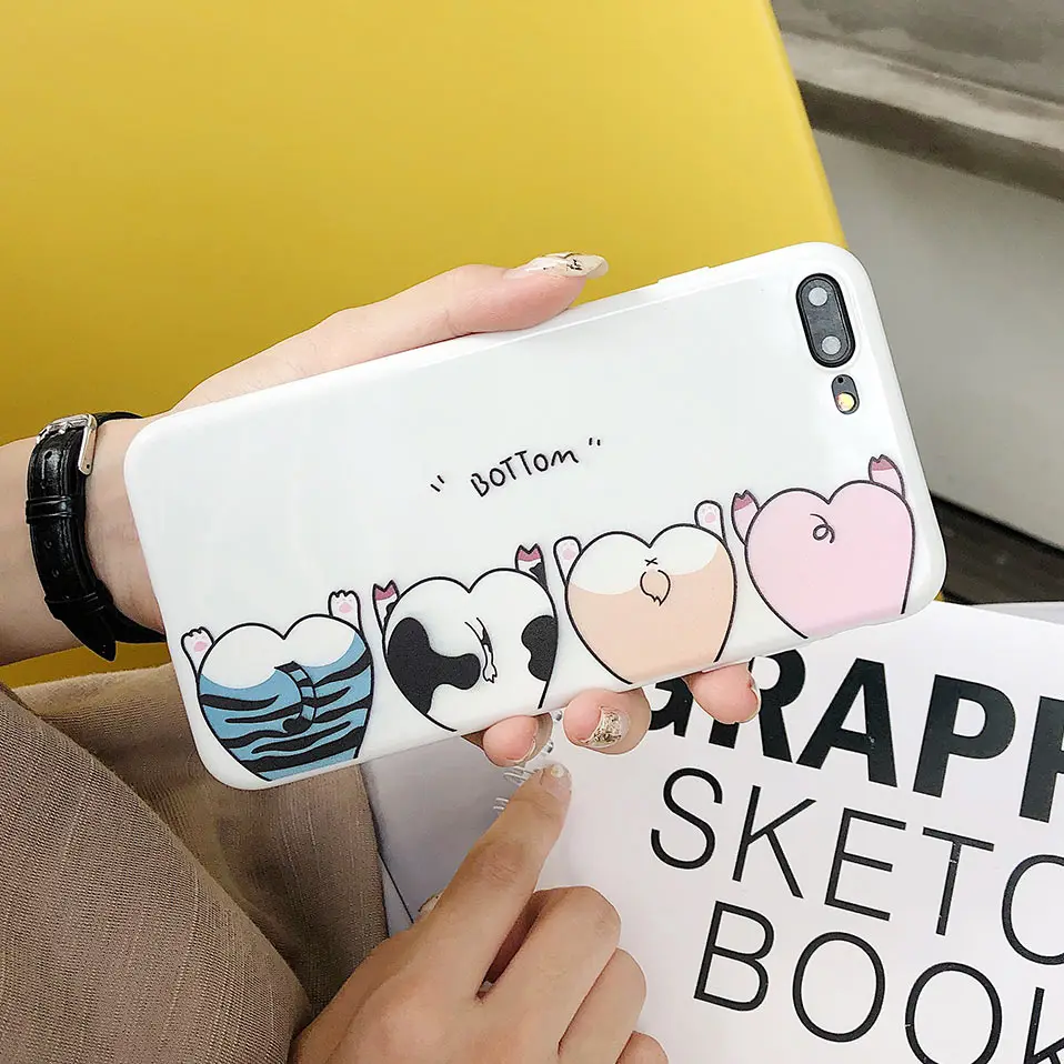 Чехлы для телефонов с милым рисунком животных iPhone X 6 S Чехол Capa Fundas 7 8 Plus