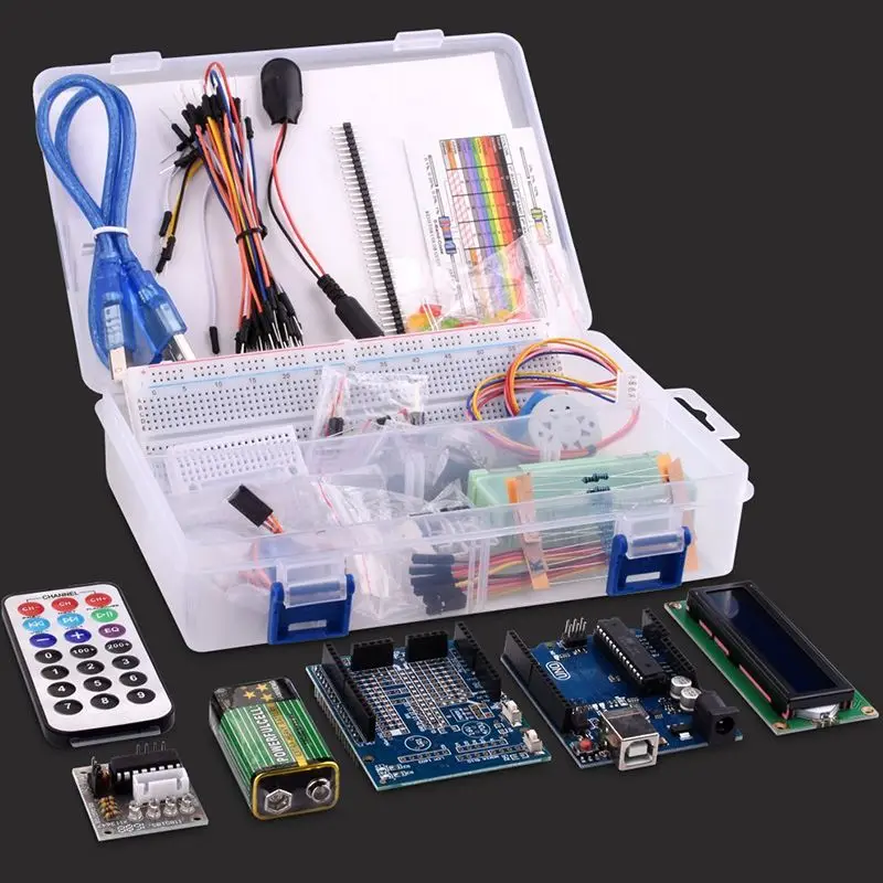 Горячая-для Arduino UNO R3 проект супер стартовый комплект с обучающими приборами для Nano Mini Mega Wifi gsm с экраном Серводвигатель датчики K1