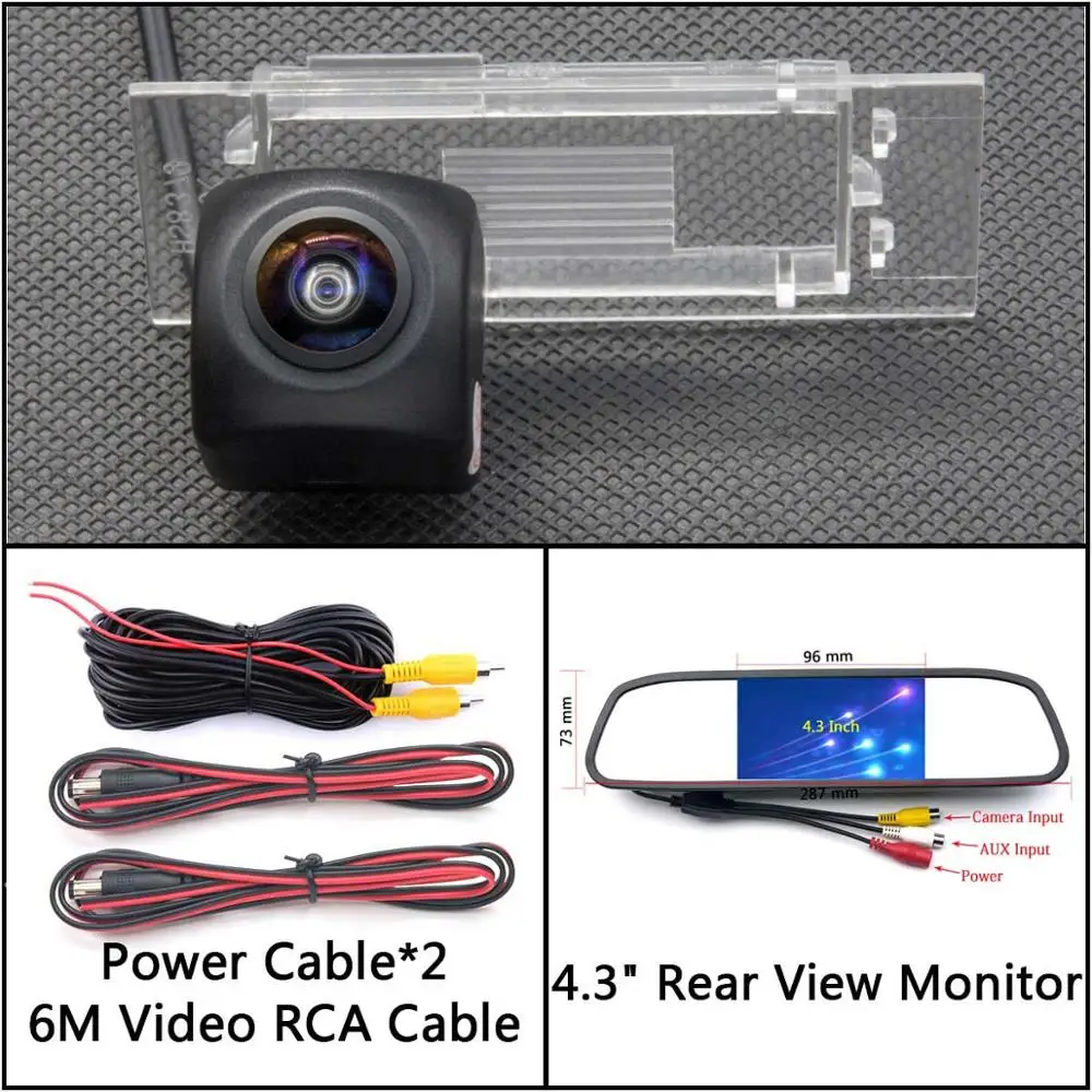 Cam N 4.3 Mirror 175 градусов HD резервная камера заднего вида для Renault Kadjar Clio 4 IV 5D ESTATE Sandero II Stepway 2 автомобильный монитор - Название цвета: Cam N 4.3 Mirror