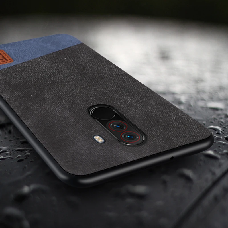 Pocophone F1 case cover MOFI for xiaomi Global Fabric Leather Back Cover Case Poco Full frosted 6.18' |