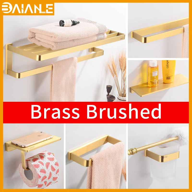 Настенный держатель для полотенец из золотой латуни подвесная вешалка крючок