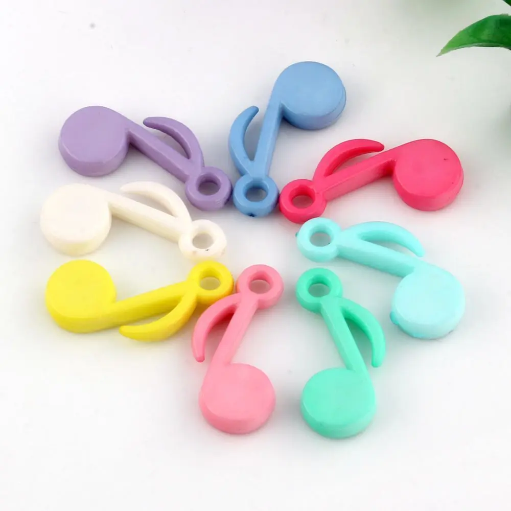 200 шт смешанных цветов акриловый Шарм в виде музыкальной ноты кулон 14x27 мм DIY