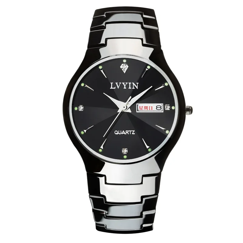 luxury womens watches ceramic black white female clocks lvyin brand woman watches waterproof quartz diamond ladies wristwatch - Цвет: men