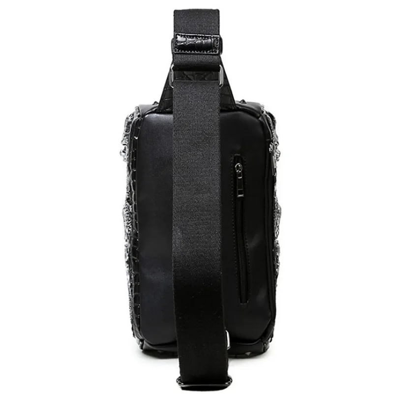 Новинка 2019 мужская сумка на грудь модная через плечо с карманами из