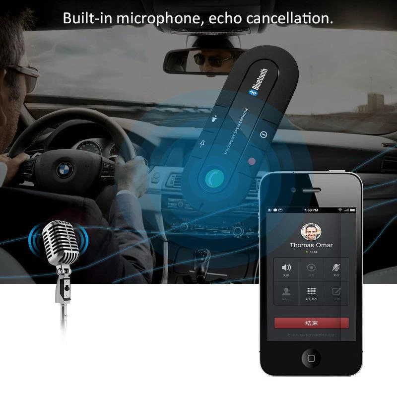 Handsfree Bluetooth автомобильный комплект беспроводной стерео динамик телефон MP3