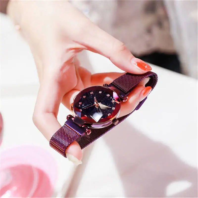 Розовое золото браслет женские часы люксовый бренд Кристалл Алмаз кварцевые