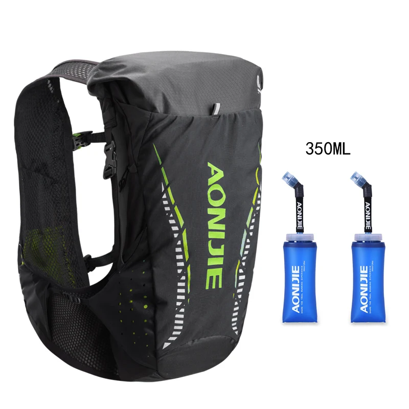 C943green-SD13-350ML AONIJIE 18L Открытый легкий гидратационный рюкзак, сумка, жилет для 2L водяного пузыря, Походов, Кемпинга, бега, марафона, гонки - Цвет: C943green-SD13-350ML