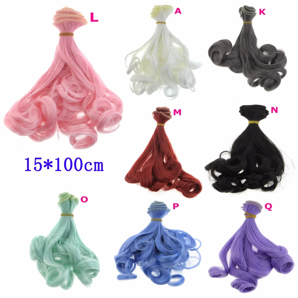 15*100 см DIY кукольные парики вьющиеся волосы стрижка для Blythe SD BJD 1/3 1/4 1/6 аксессуары