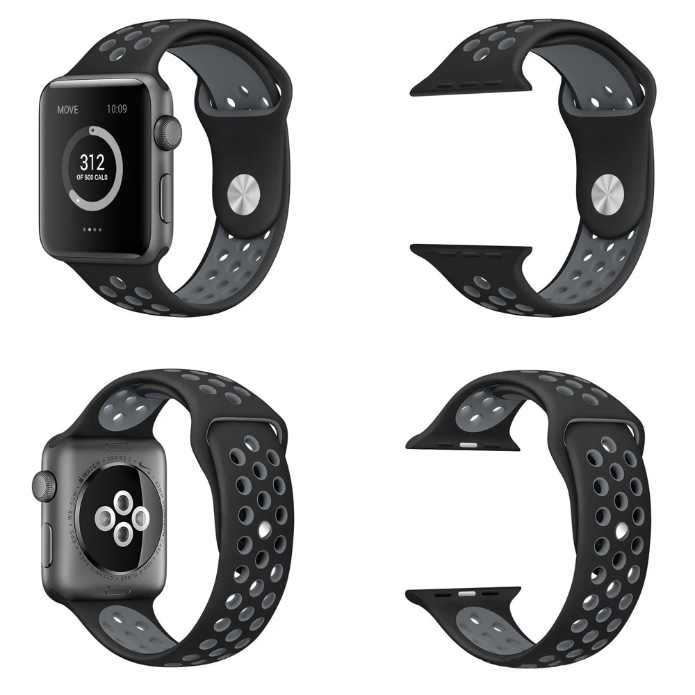 Цветной мягкий силиконовый спортивный ремешок для Apple Watch Series 1 2 3 4 38 мм 42