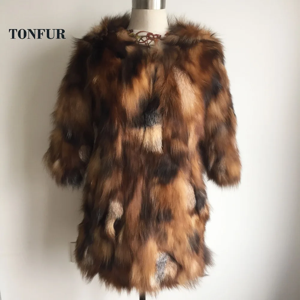 100% Роскошное однотонное шуба из натурального Лисьего меха специальный