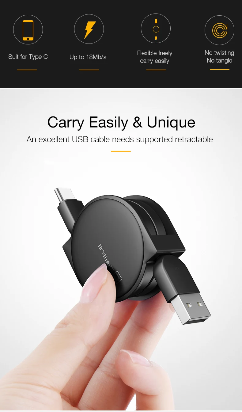 CAFELE кабель type-C для передачи данных usb кабель для зарядки huawei Honor 10 9 P10 Xiaomi mi 6 mi 5S выдвижной для мобильного телефона кабель