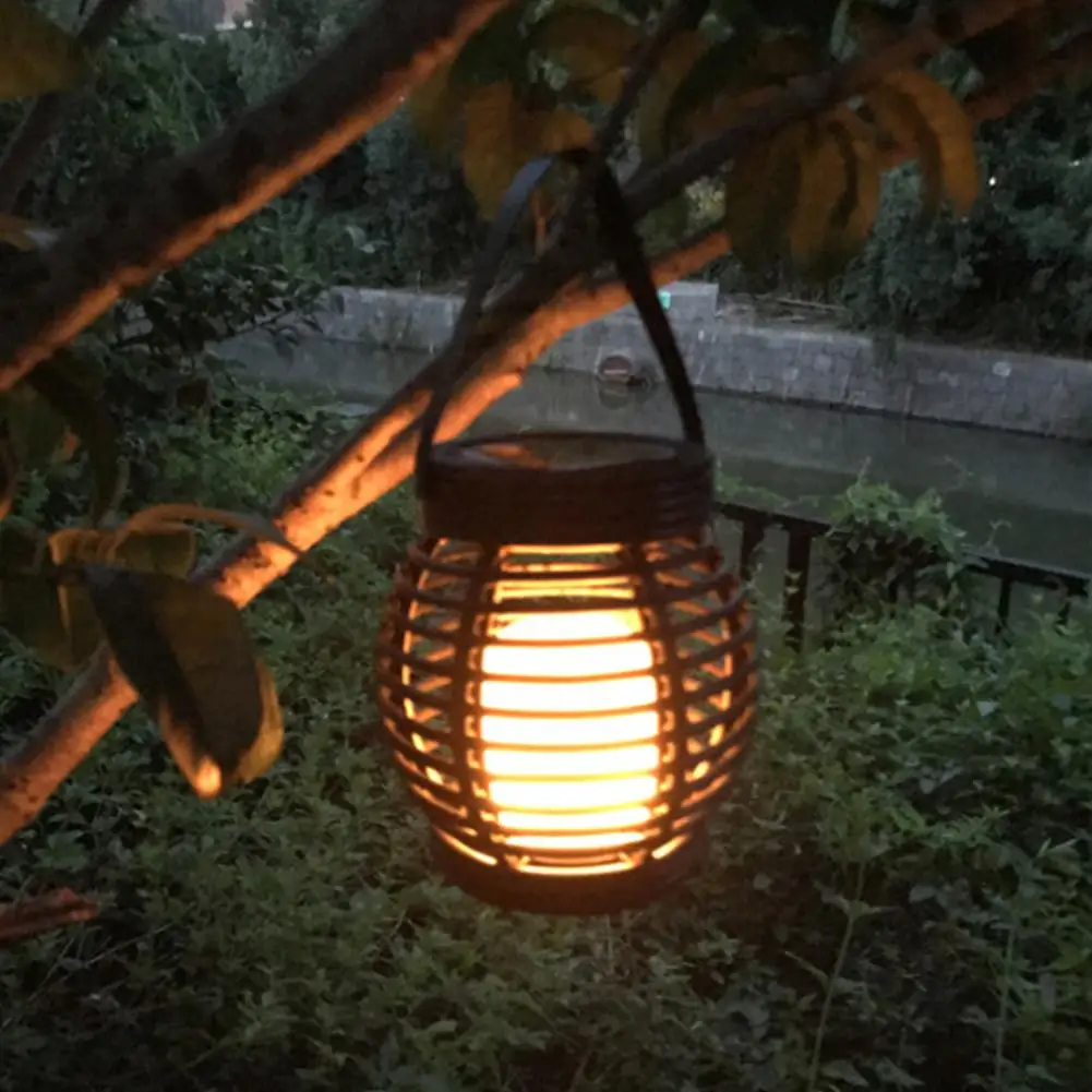 SOLLED LED водонепроницаемый на солнечной энергии Свеча фонарь уличная лампа ротанга
