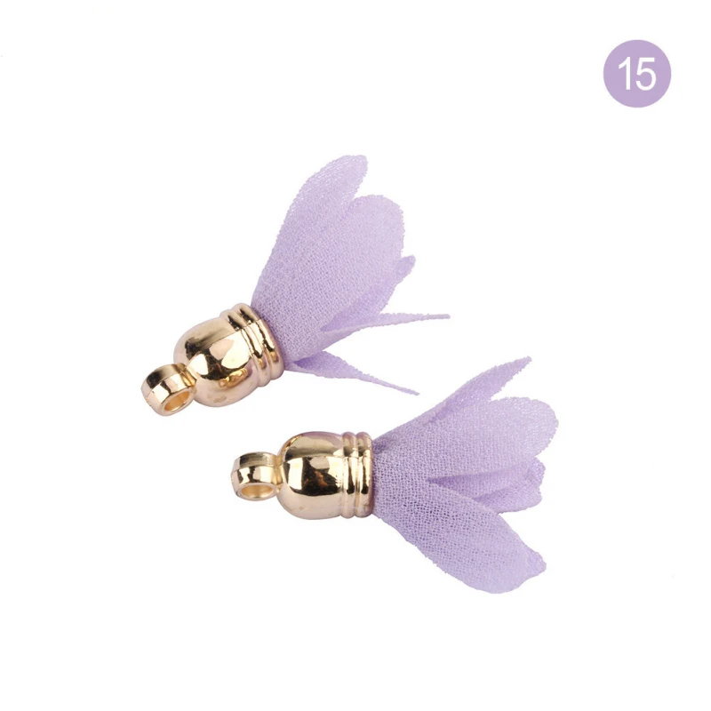 Light purple 10 шт. мини металлическая Кепка цветок Кисточки для ювелирные изделия в стиле "Бохо" Сделай сам ремесла поставки браслет ожерелье серьги Поиск Аксессуары - Цвет: Light purple