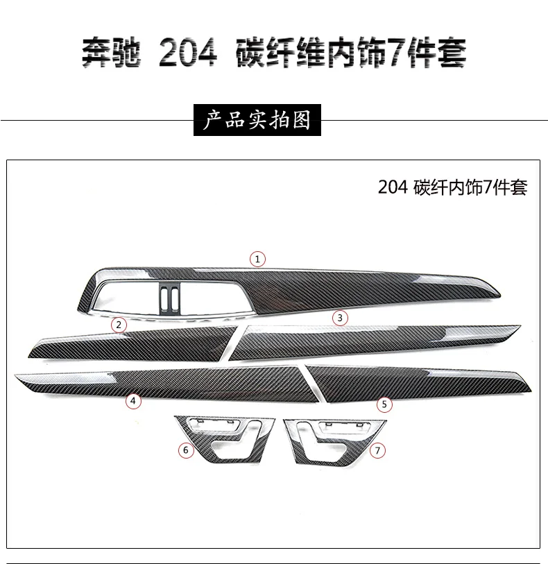 Подходит для Benz W204 C180C200C260C300 внутренняя панель двери из углеродного волокна