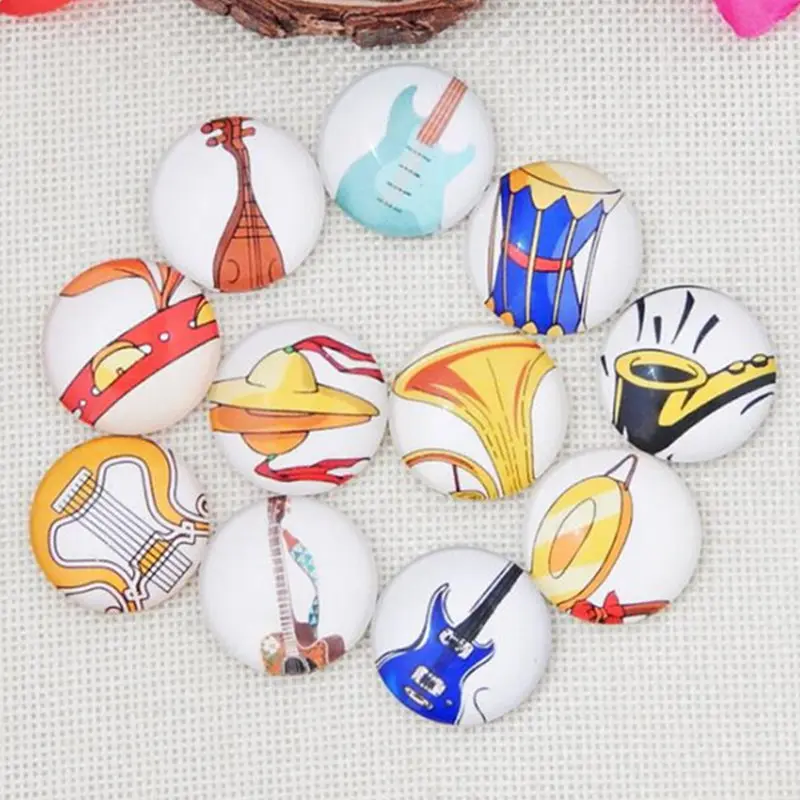 100 штук Музыкальные инструменты DIY круглые стеклянные бусины кабошон купола