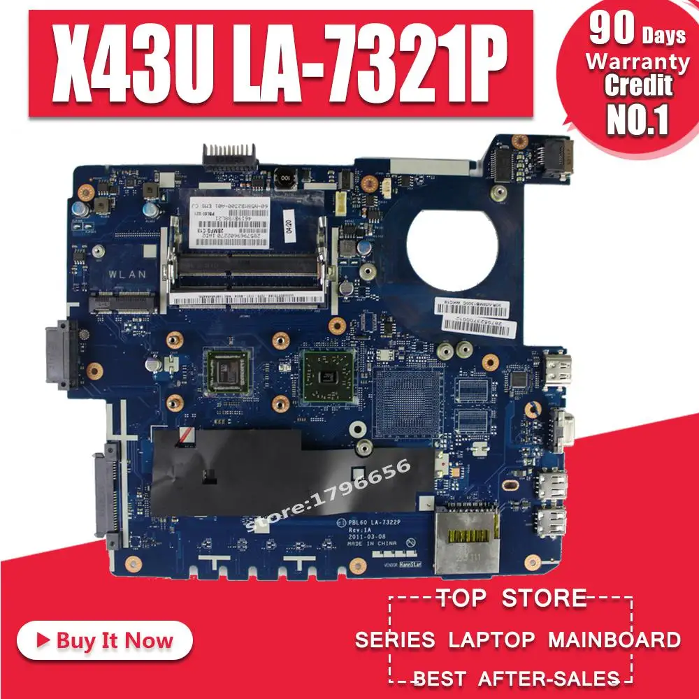 Материнская плата для ноутбука PBL50 LA 7321P E450 CPU For Asus K43U X43U системная основная