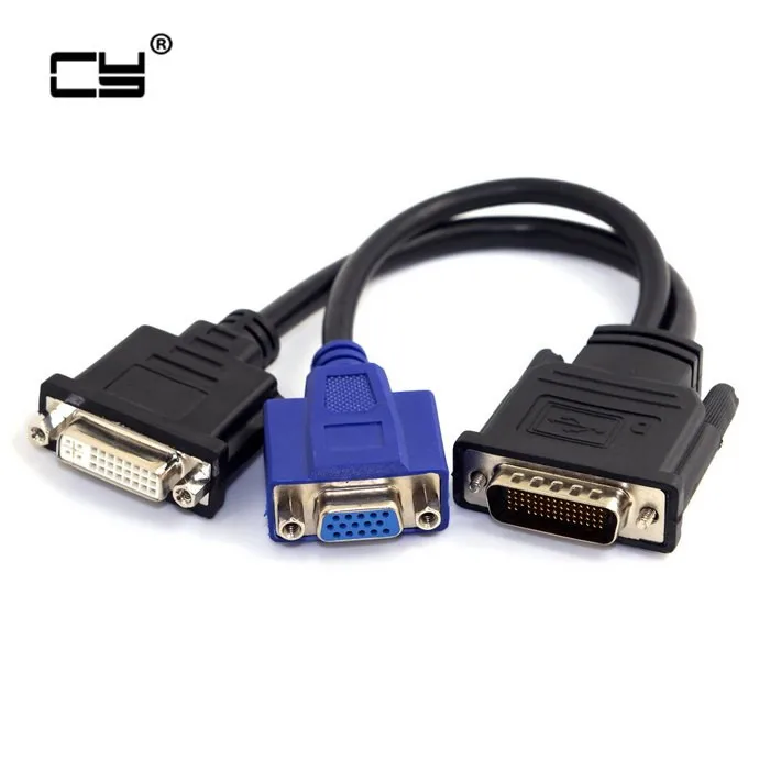 

20CM DMS-59 to DVI vga Cable, DMS59 Splitter DMS 59 male to 1 x DVI 24+5 DVI-I & 1x VGA female Monitor adapter Splitter Y Cable