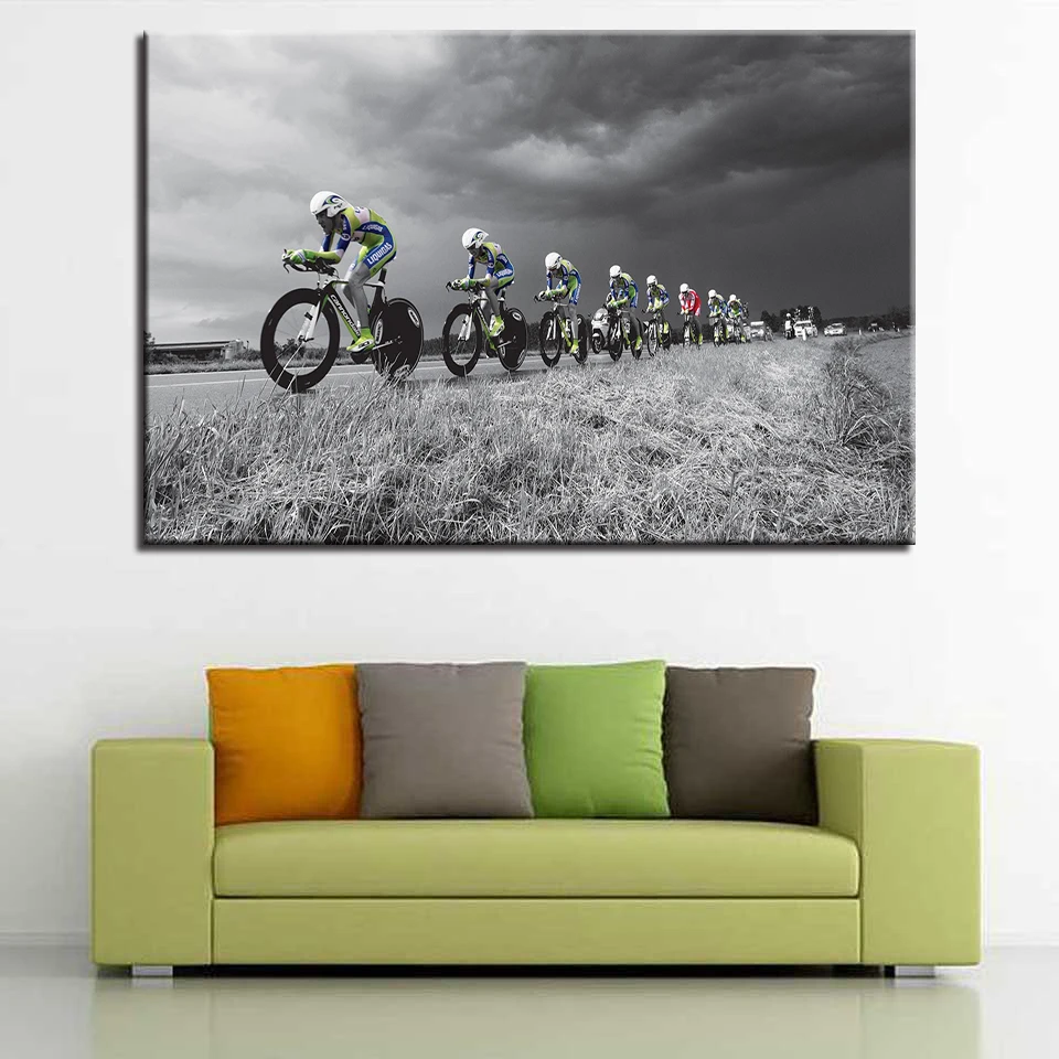 

Canvas Paintings Wall Art HD Prints 1 Piece/Pcs Cross-Country Bicycle Posters Mountain Bicycle Pictures Sports Home Decor Frame