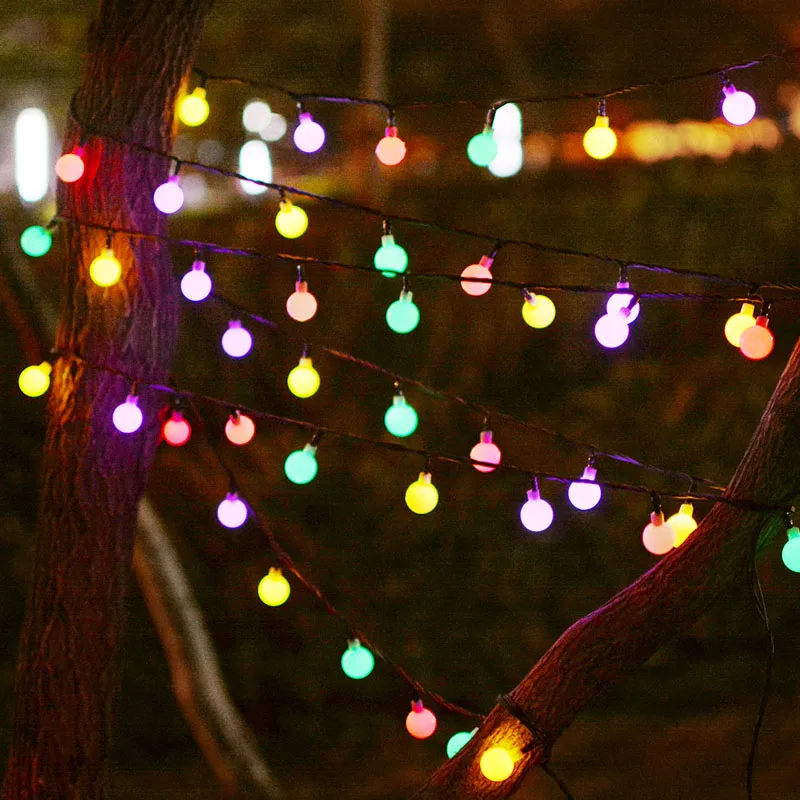 SOCO 20/30/50LED Solar Ball Led Fairy String LightColorful Outdoor Waterproof Lighting for Garden Holiday Party Home Decorative | Освещение