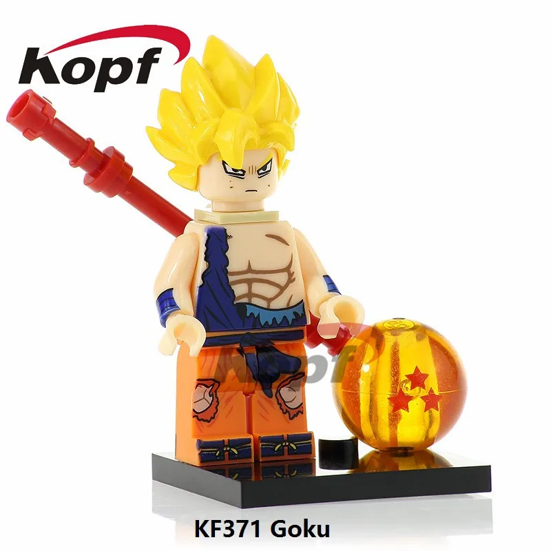 KF371WithoutBox KF2051 строительные Боки Dragon Ball Z рисунок Золотой Freiza Krilin General Bule Future трусы кирпичи экшн подарок для детей игрушки - Цвет: KF371WithoutBox