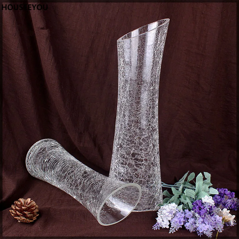 Высококачественная трещиночная угловая ваза цветочный горшок прозрачная