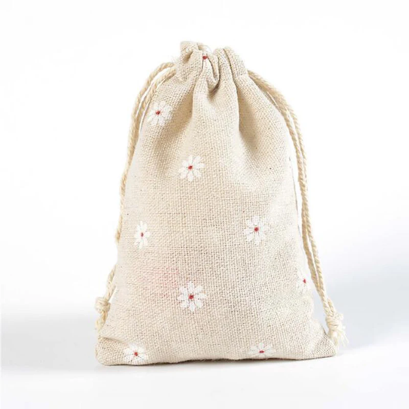 50 шт./лот разноцветные винтажные подарочные мешочки из натуральной мешковины с