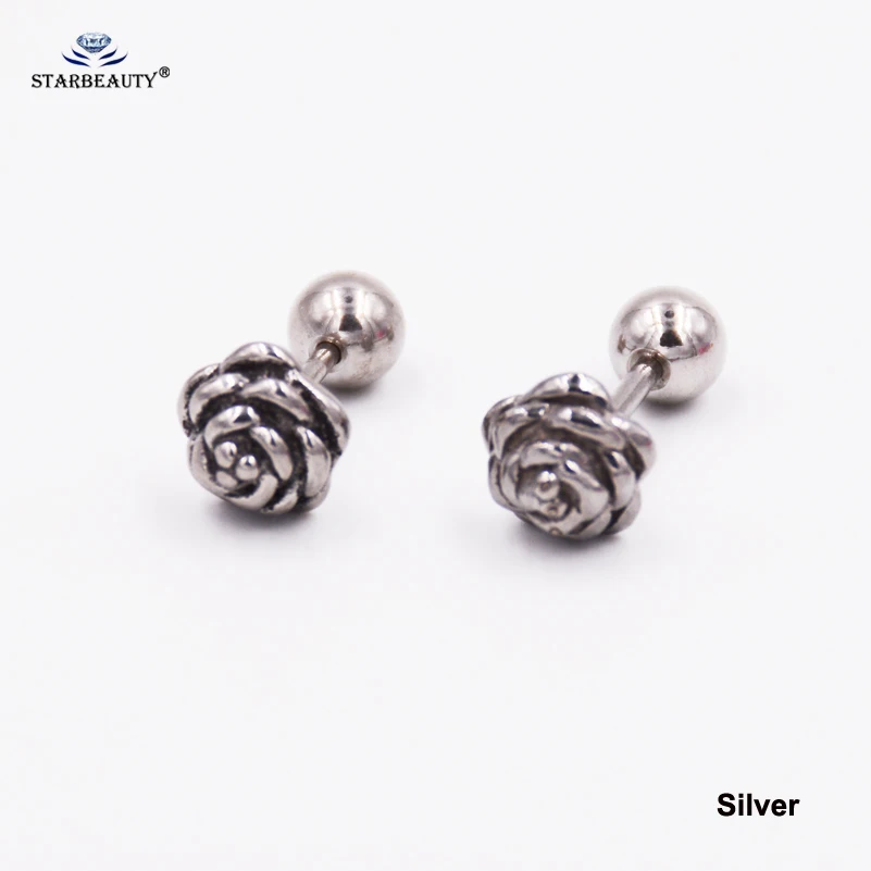 Серьги гвоздики из нержавеющей стали Happy Rose пирсинг спираль 2 шт. 18 г 1 0x6 мм|body jewelry