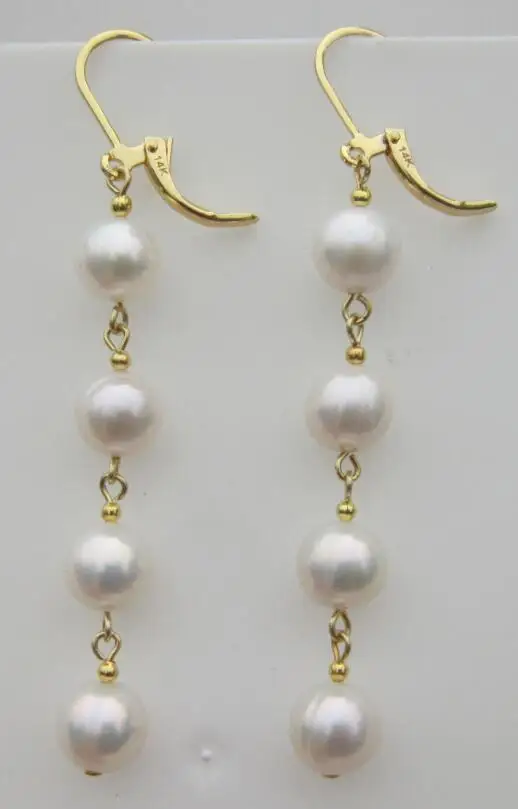 Красивый дизайн Pretty design AAA circular south sea white pearl earrings 14k/20|Серьги| |