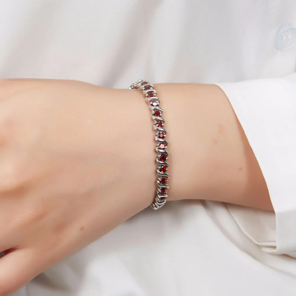 Женский браслет из серебра 925 пробы с натуральным гранатом 7 25 карата|bracelets for|bracelets
